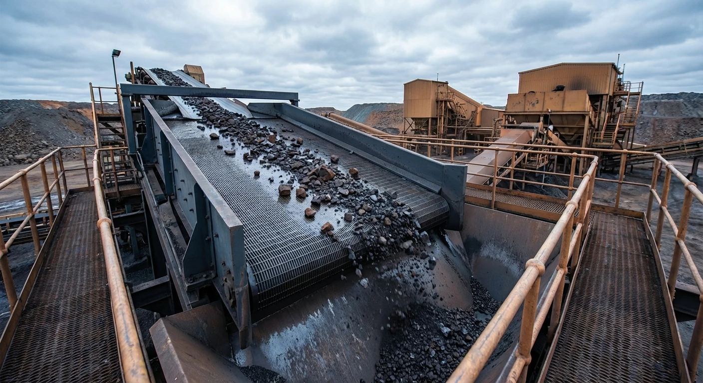 Mining mineral processing with wedge wire dewatering screens