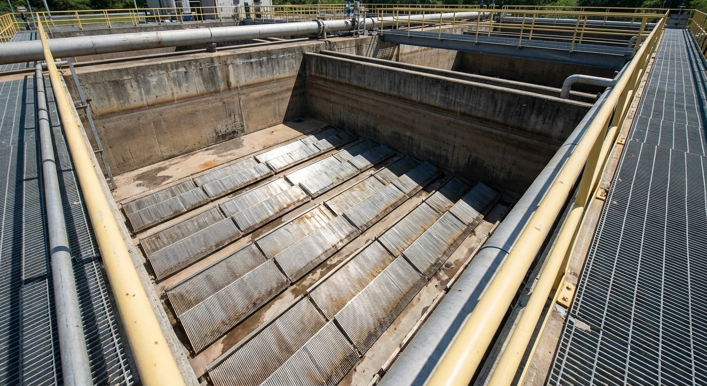 Water treatment plant using wedge wire screens for filtration