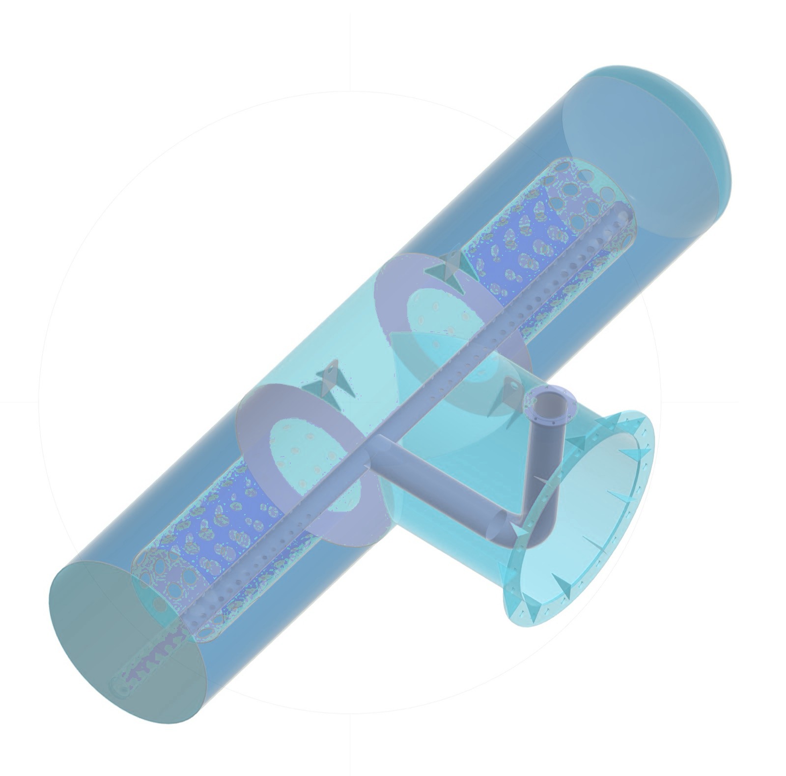 3D engineering design of a T-type intake screen assembly